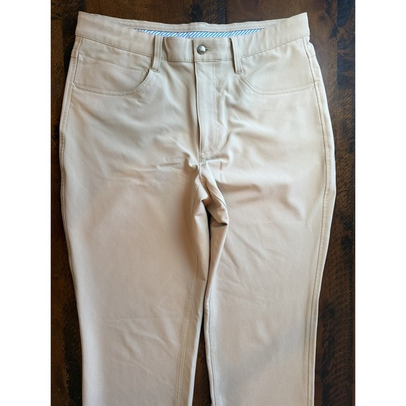 FootJoy Pants Mens 33x34 Beige Athletic Fit Stretch Performance Golf Chino Twill - Picture 4 of 14